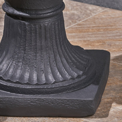 MGO Garden Urn Planter black textured ribbed exterior HouseOfZazla on Tampa Home & Garden Store