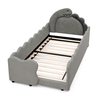 Toddler Dinosaur Bed and Safety Guardrail