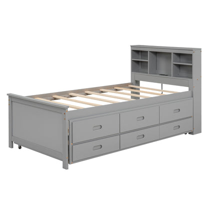 Platform bed with gray storage headboard and 3 drawers HouseOfZazla on Tampa Home & Garden Store