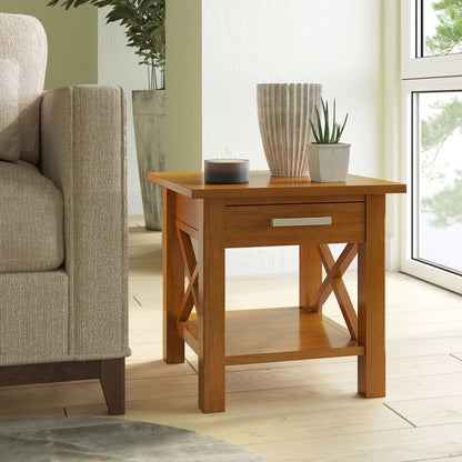 Kitchener Console Table by Unique Piece Furniture in warm wood with X-braced base on Tampa Home & Garden Store