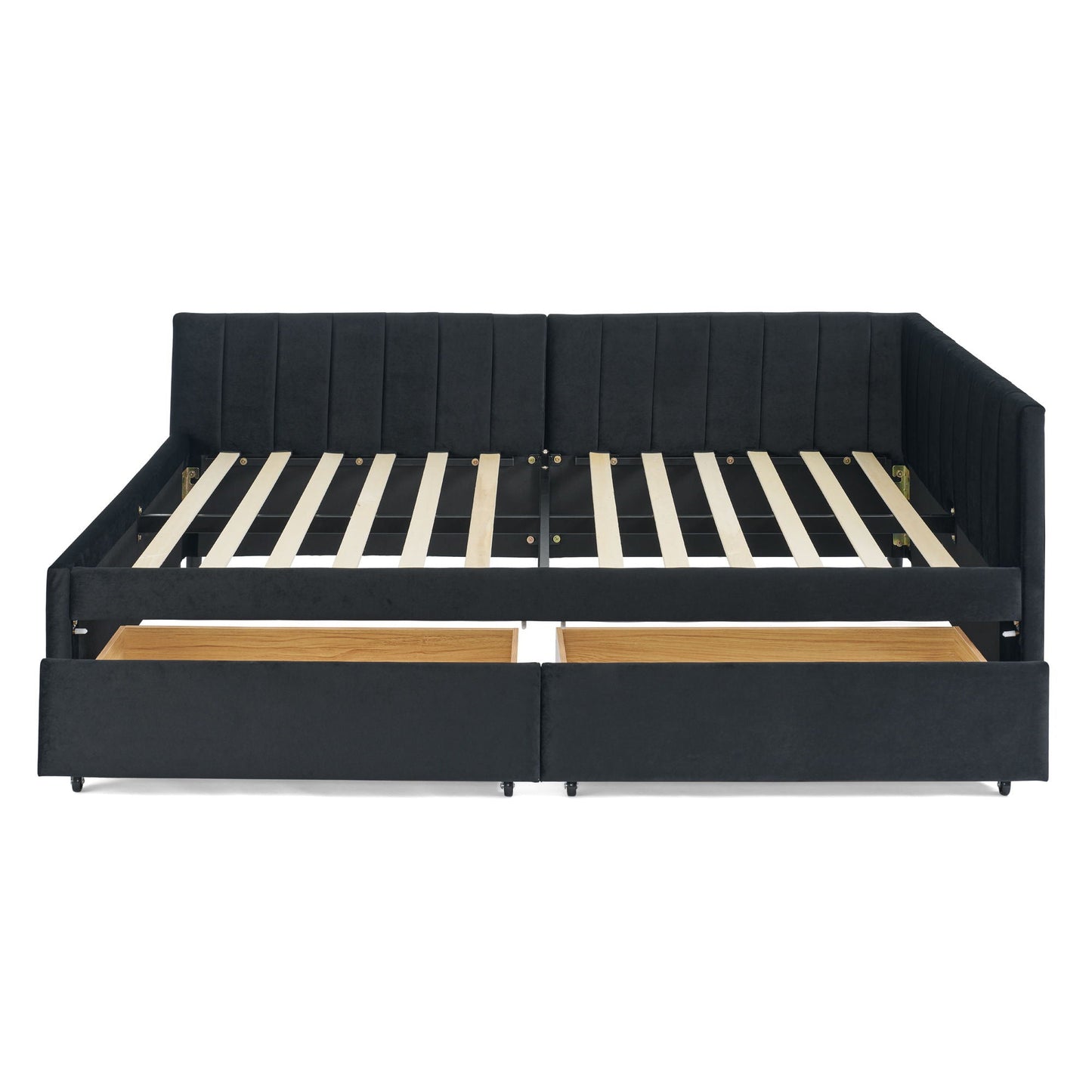 Upholstered Tufted Daybed Frame with Storage