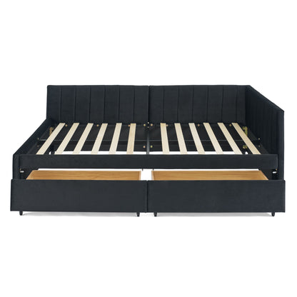 Upholstered Tufted Daybed Frame with Storage
