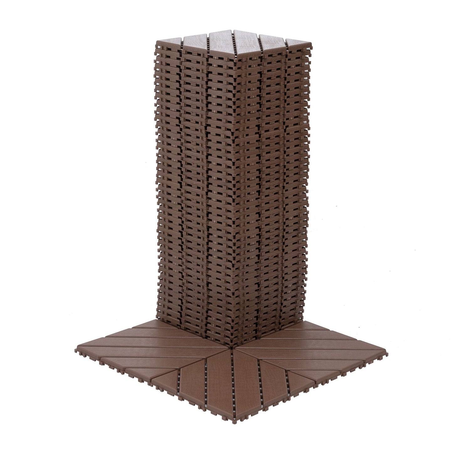 Weatherproof interlocking Outdoor patio Tiles Set of 44