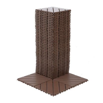 Weatherproof interlocking Outdoor patio Tiles Set of 44