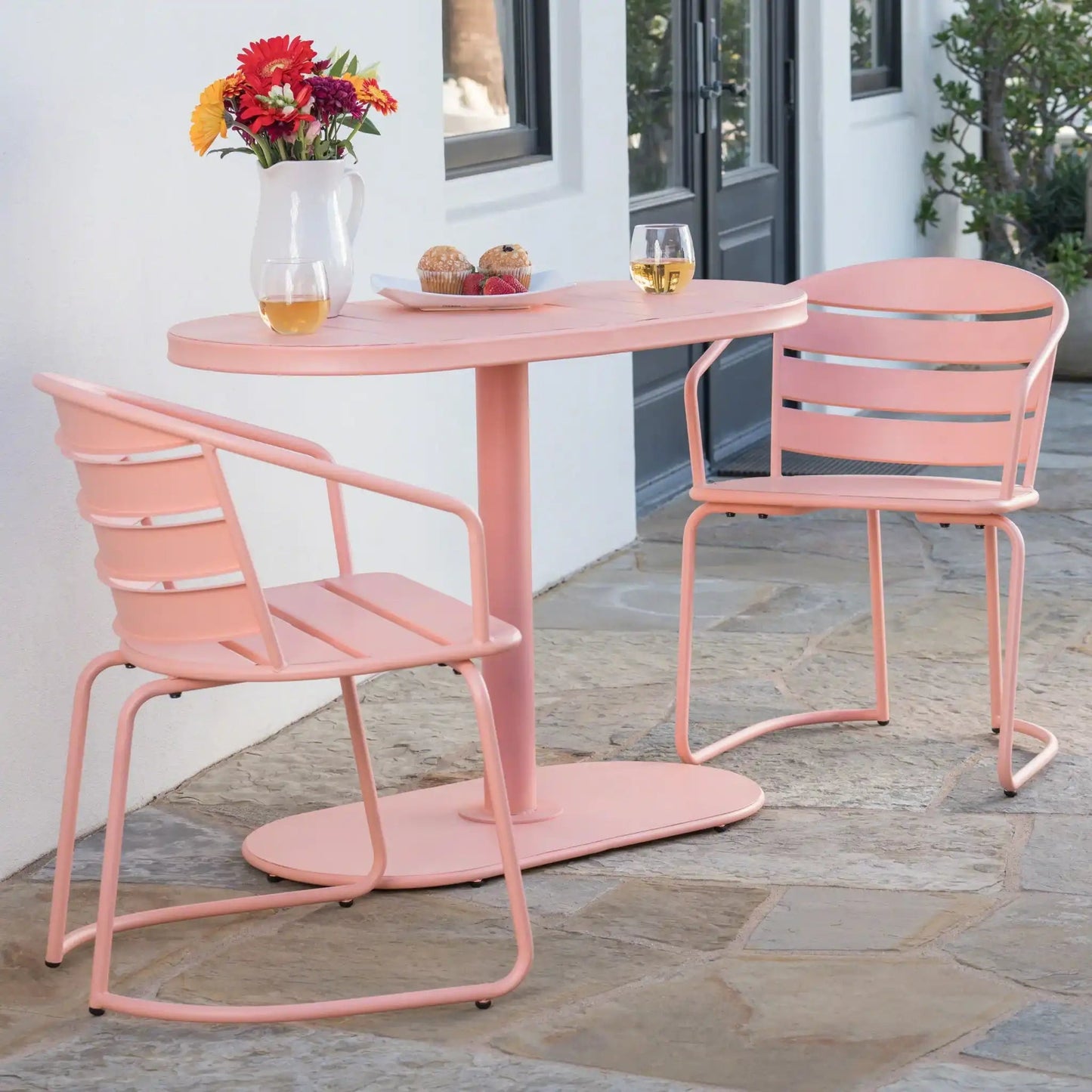 3 Piece Elegant Outdoor Bistro Set with Table