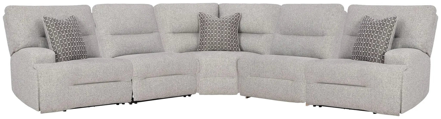Acklen Place reclining sectional 5-seat set in light gray fabric by Unique Piece Furniture on Tampa Home & Garden Store