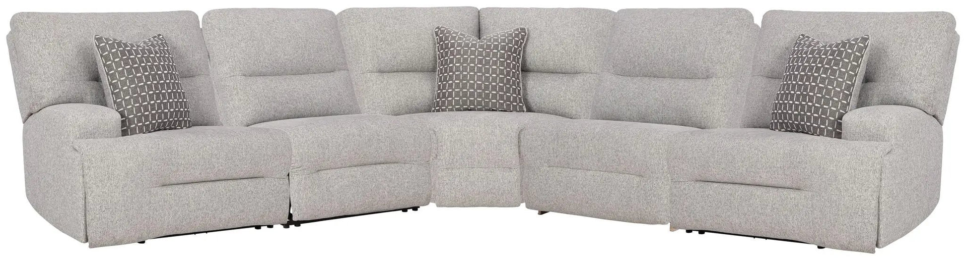 Acklen Place reclining sectional 5-seat set in light gray fabric by Unique Piece Furniture on Tampa Home & Garden Store