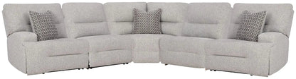 Acklen Place reclining sectional 5-seat set in light gray fabric by Unique Piece Furniture on Tampa Home & Garden Store