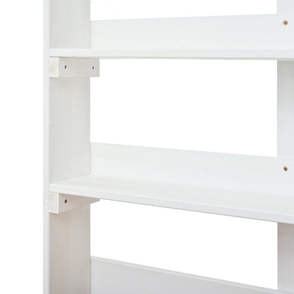 Topmax 66in outdoor farmhouse wooden potting bench with white shelves on Tampa Home & Garden Store