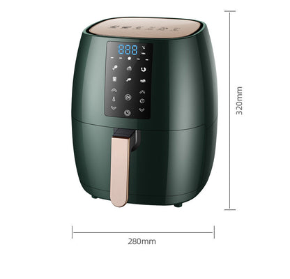 Air fryer 5.5L green with touch panel and gold handle on Tampa Home & Garden Store