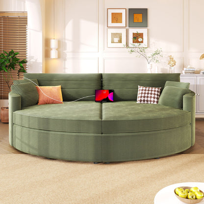 Oversized Double Chaise Sofa With USB Ports