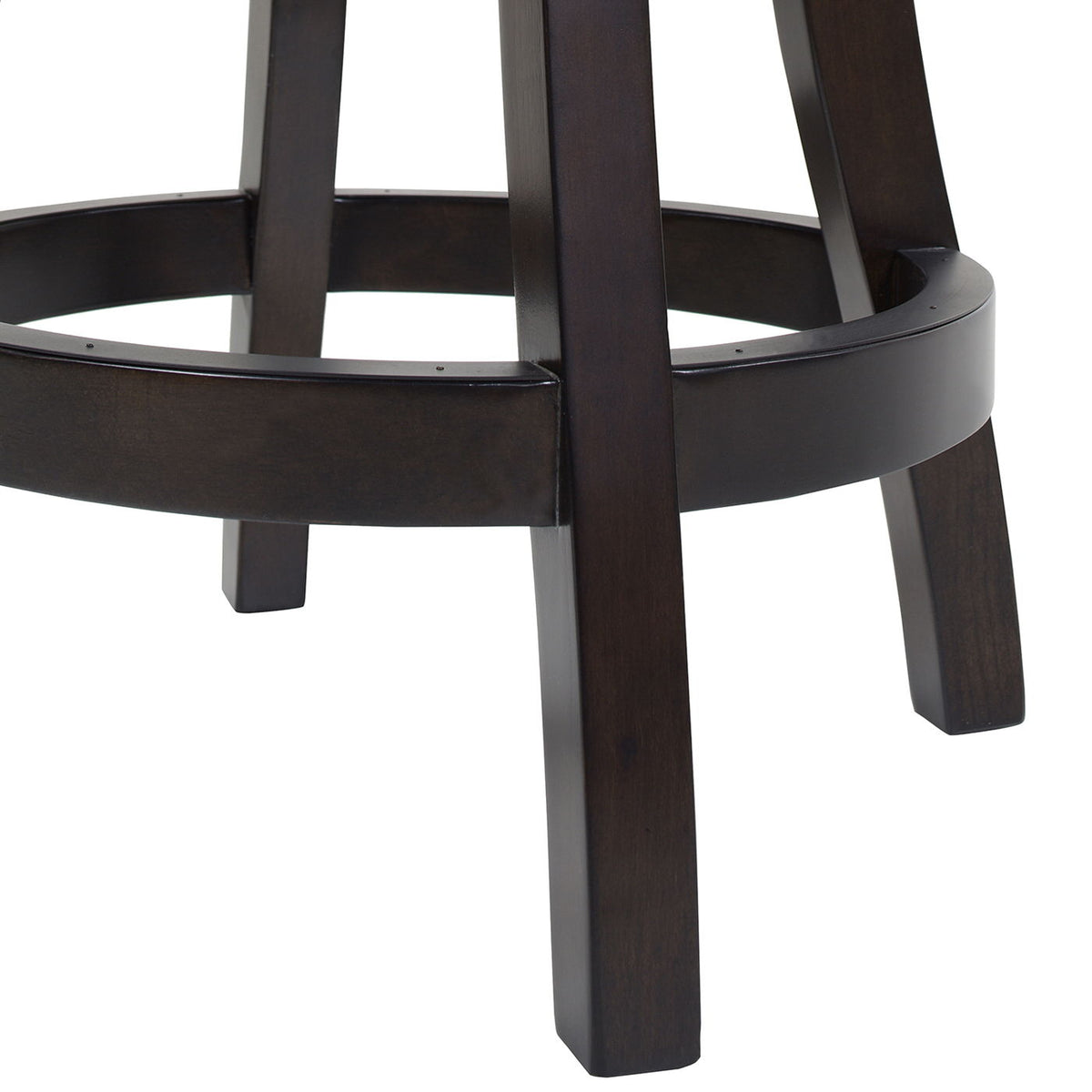 Swivel counter-height bar stool with solid hardwood in dark espresso finish and circular footrest on Tampa Home & Garden Store