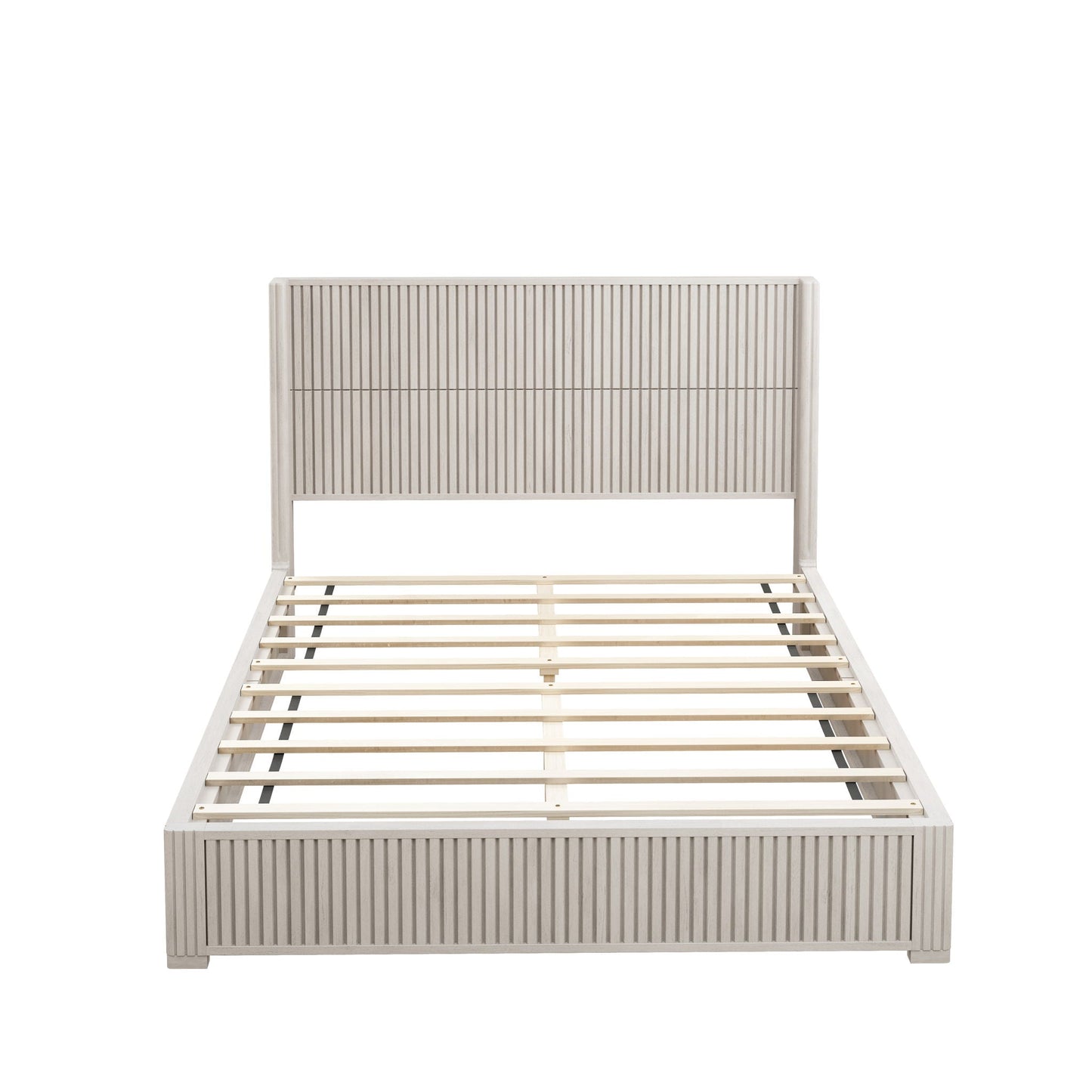 Modern Platform Bed Frame with Tall Headboard