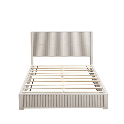 Modern Platform Bed Frame with Tall Headboard