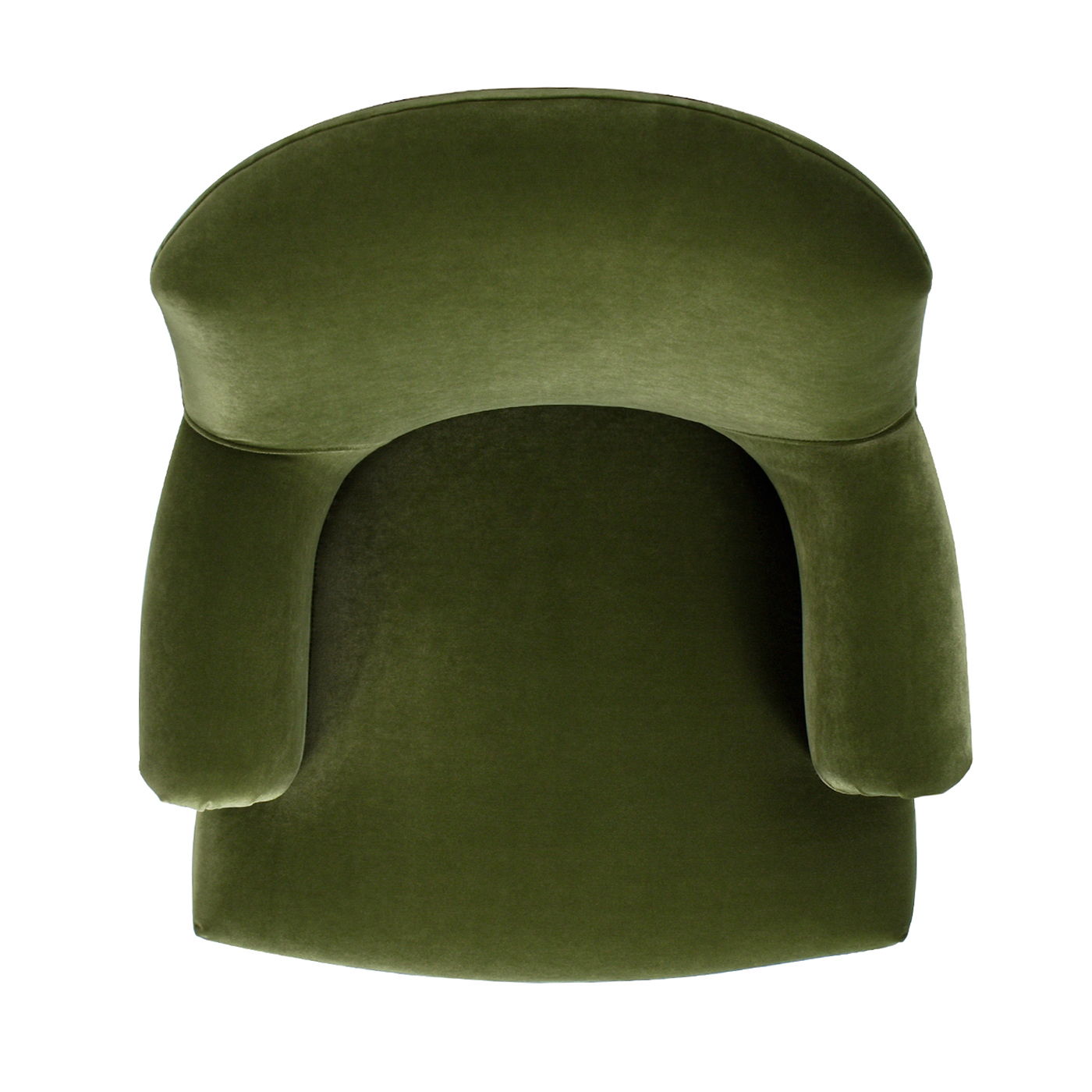 Eloise design pleated sock-arm accent armchair in olive green velvet with curved back on Tampa Home & Garden Store