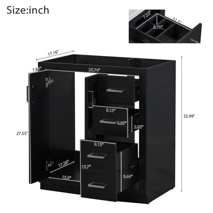 Black bathroom vanity with sink, Unique Piece Furniture freestanding cabinet with 3 drawers on Tampa Home & Garden Store