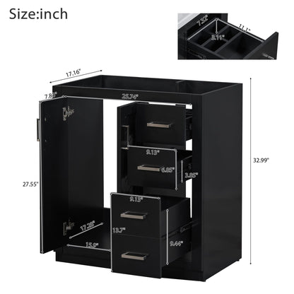 Bathroom vanity with sink in black finish, 3-drawer freestanding cabinet by HouseOfZazla on Tampa Home & Garden Store