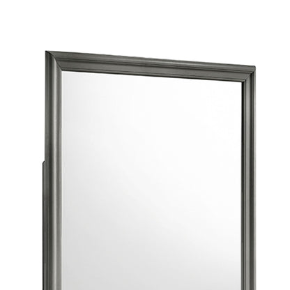 Modern wall mirror with smooth finish in dark gray metal frame from HouseOfZazla on Tampa Home & Garden Store