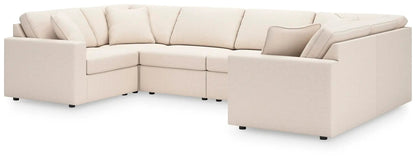 Modmax Sectional Oyster L-shaped beige stationary sofa with cushions by Unique Piece Furniture on Tampa Home & Garden Store