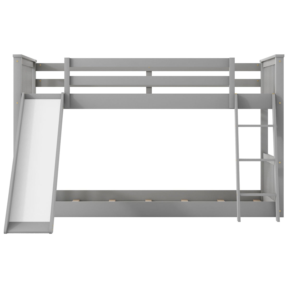 Gray wooden bunk bed with built-in slide and ladder by HouseOfZazla on Tampa Home & Garden Store