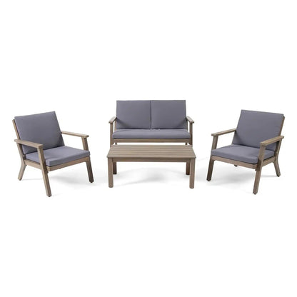 Avacyn Outdoor Acacia Wood 4 Seater and Cushions