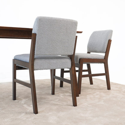 Caldwell light gray dining chairs set of 2 with lumbar support, textured boucle upholstery on Tampa Home & Garden Store