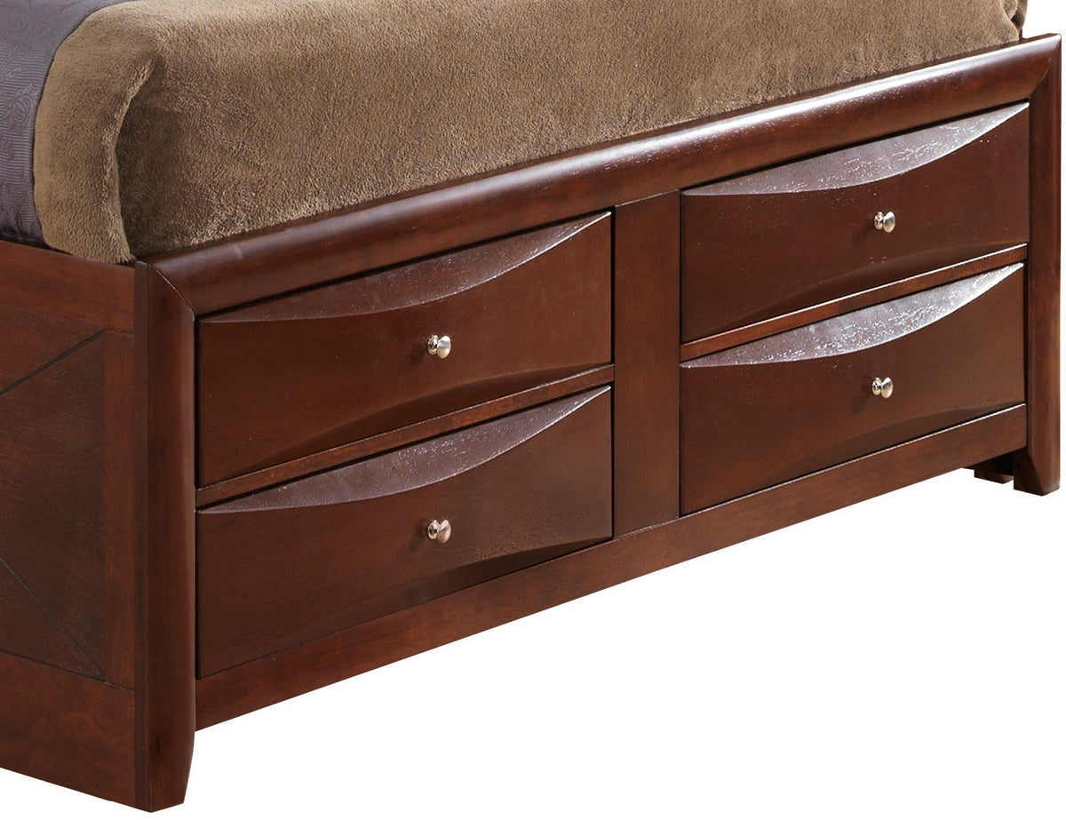 Modern Design Storage Bed With Bookcase Headboard in dark espresso with 4 drawers HouseOfZazla on Tampa Home & Garden Store