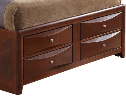 Modern Design Storage Bed With Bookcase Headboard in dark espresso with 4 drawers HouseOfZazla on Tampa Home & Garden Store
