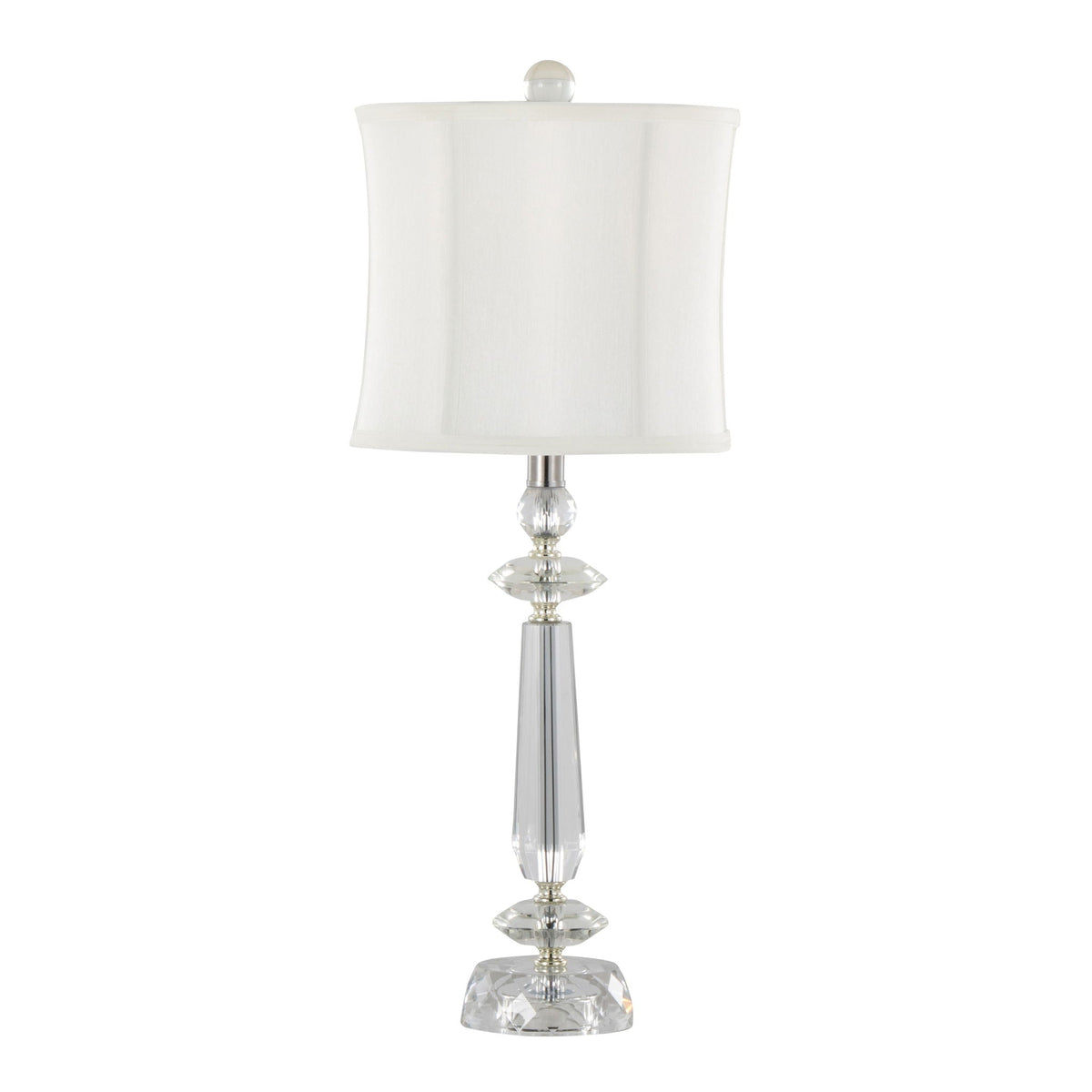 Karat crystal lamp with clear body, chrome accents on Tampa Home & Garden Store