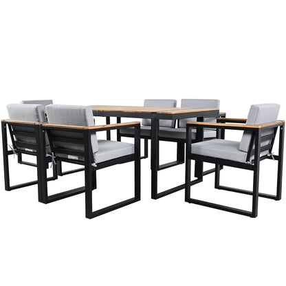 Seven Piece Outdoor Dining Table and Chair Set