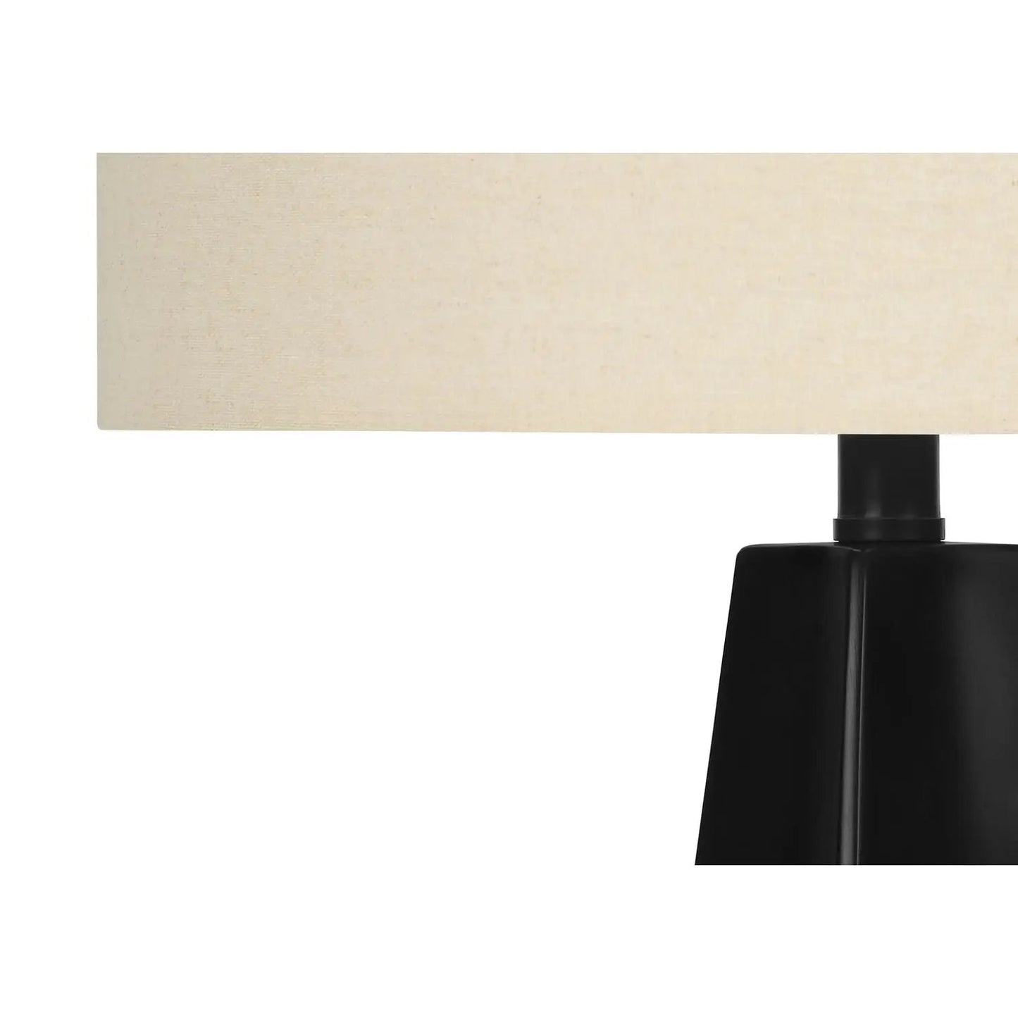 Table lamp black resin base with beige fabric shade modern style Unique Piece Furniture on Tampa Home & Garden Store