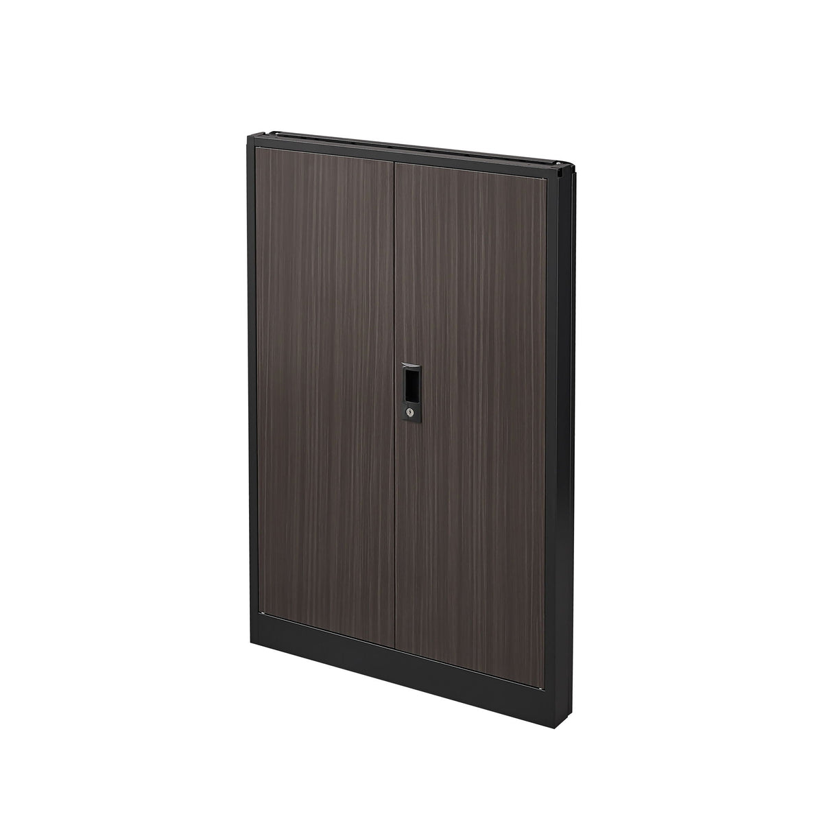 Metal storage cabinet by HouseOfZazla with locking doors, wood finish, adjustable shelf on Tampa Home & Garden Store