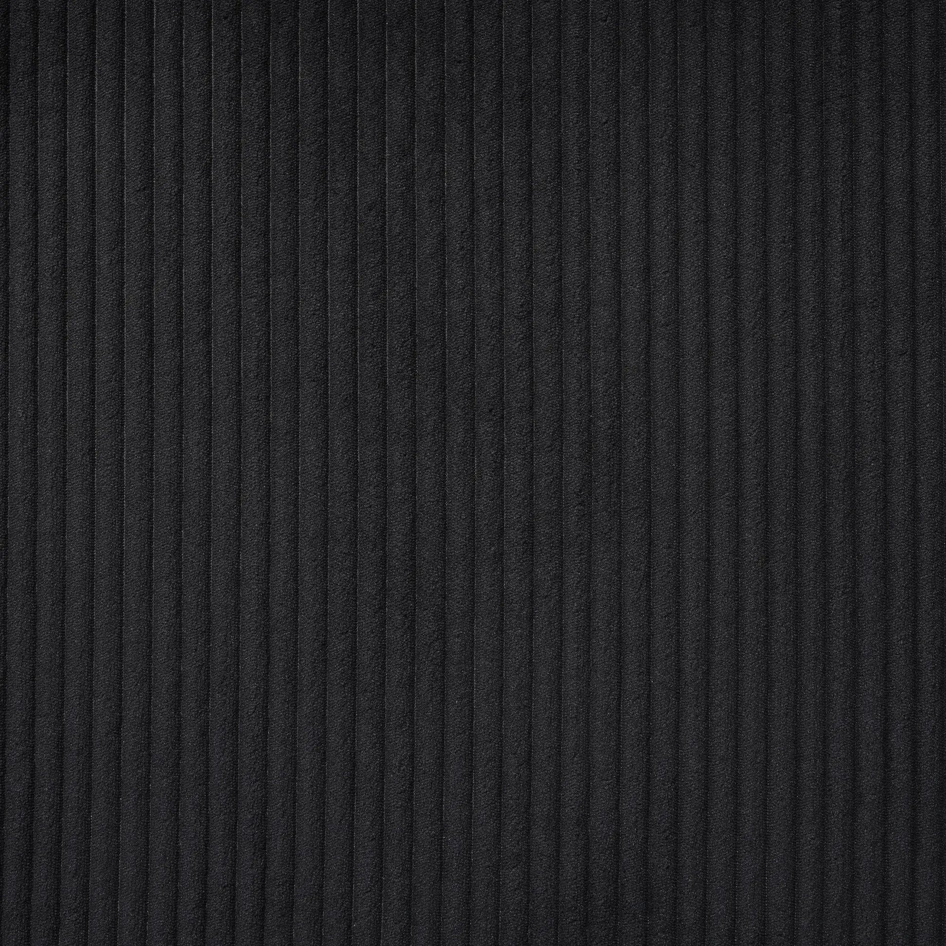 Oversized Sectional U-Shaped Sofa upholstery close-up in black ribbed fabric on Tampa Home & Garden Store