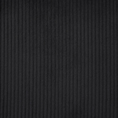 Oversized Sectional U-Shaped Sofa upholstery close-up in black ribbed fabric on Tampa Home & Garden Store