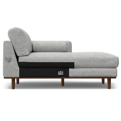 Morrison Upholstered Sectional Sofa gray textured fabric with wooden legs on Tampa Home & Garden Store