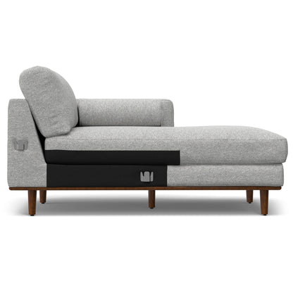 Morrison Upholstered Sectional Sofa in light gray textured fabric with wooden legs on Tampa Home & Garden Store