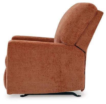 Aviemore rocker recliner in rust orange fabric by Unique Piece Furniture on Tampa Home & Garden Store