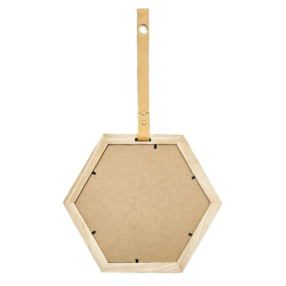 Harlan Wall Accent Hexagon Mirror with Wood Frame