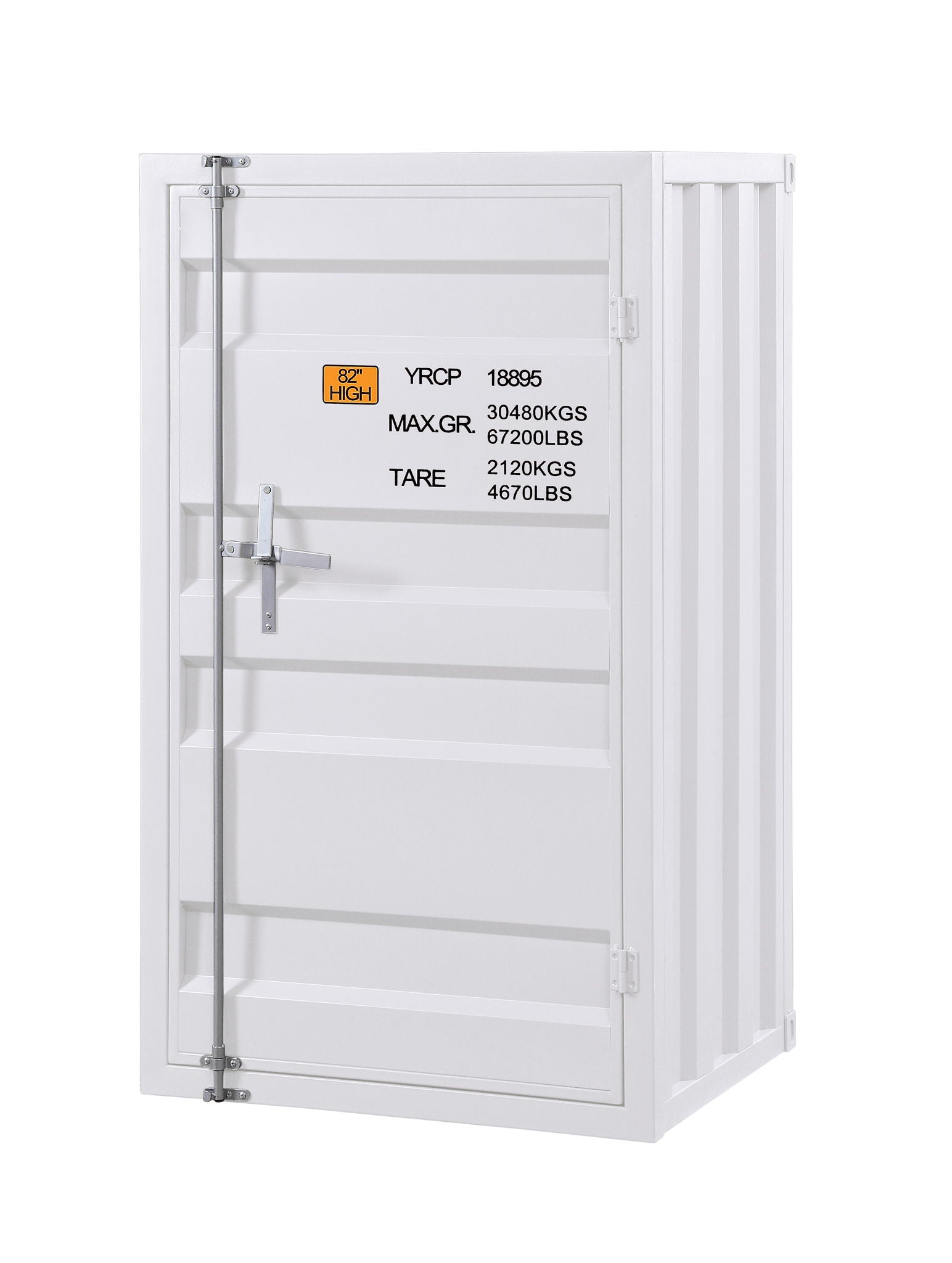 Cargo Ample Storage Chest white metal accent chest with locking bar on Tampa Home & Garden Store