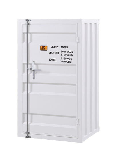 Cargo Ample Storage Chest white metal accent chest with locking bar on Tampa Home & Garden Store
