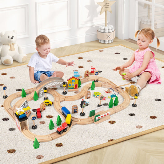 78 Pieces Activity Railway Playset for Kids Aged 3+ - Tampa Home & Garden Store