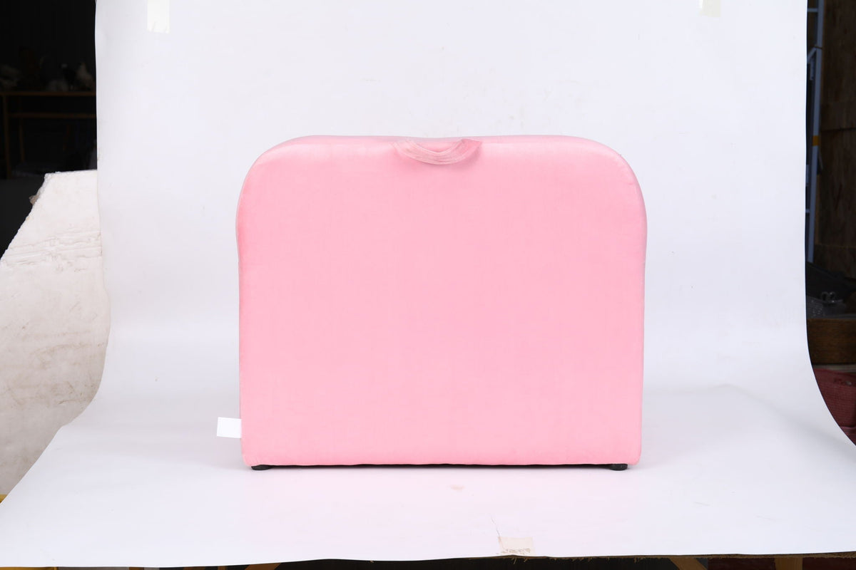Durable Design Kids Club Sofa pink upholstered arm chair with low black feet on Tampa Home & Garden Store