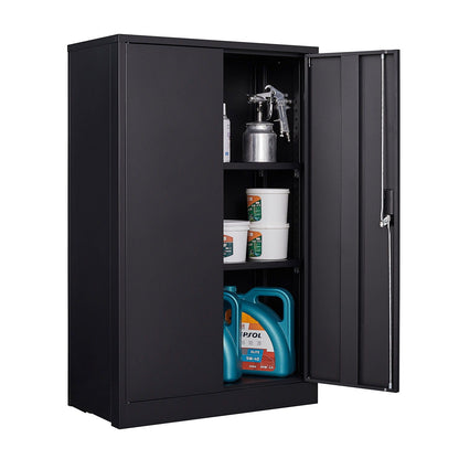 Metal storage cabinet with locking doors and adjustable shelves, black steel by HouseOfZazla on Tampa Home & Garden Store