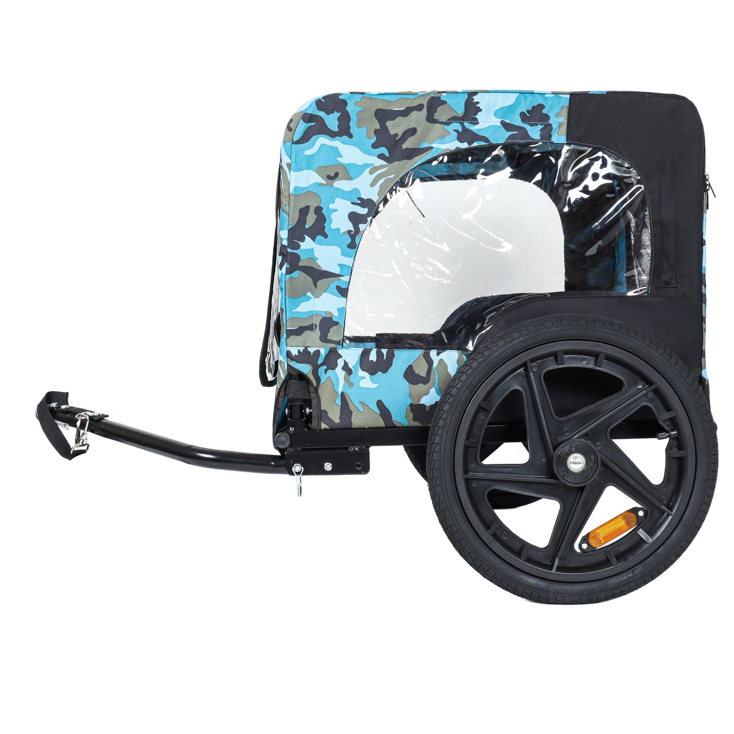 Outdoor Collapsible Pet Bike Trailer with 16-Inch Wheels, blue camouflage by HouseOfZazla on Tampa Home & Garden Store