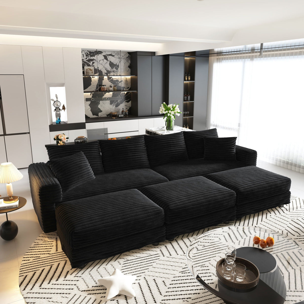 Modern Deep Seat Upholstered Sofa and Couch