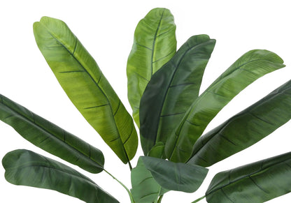 Artificial banana tree plant with bright green leaves, indoor faux greenery on Tampa Home & Garden Store