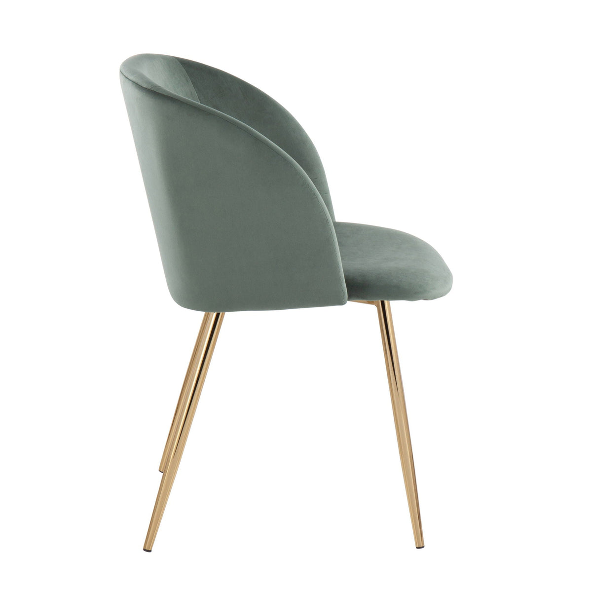 Chair set with padded teal velvet seat and curved back, gold-tone legs on Tampa Home & Garden Store