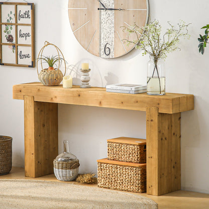 63-inch solid wood console table rustic farmhouse by HouseOfZazla on Tampa Home & Garden Store