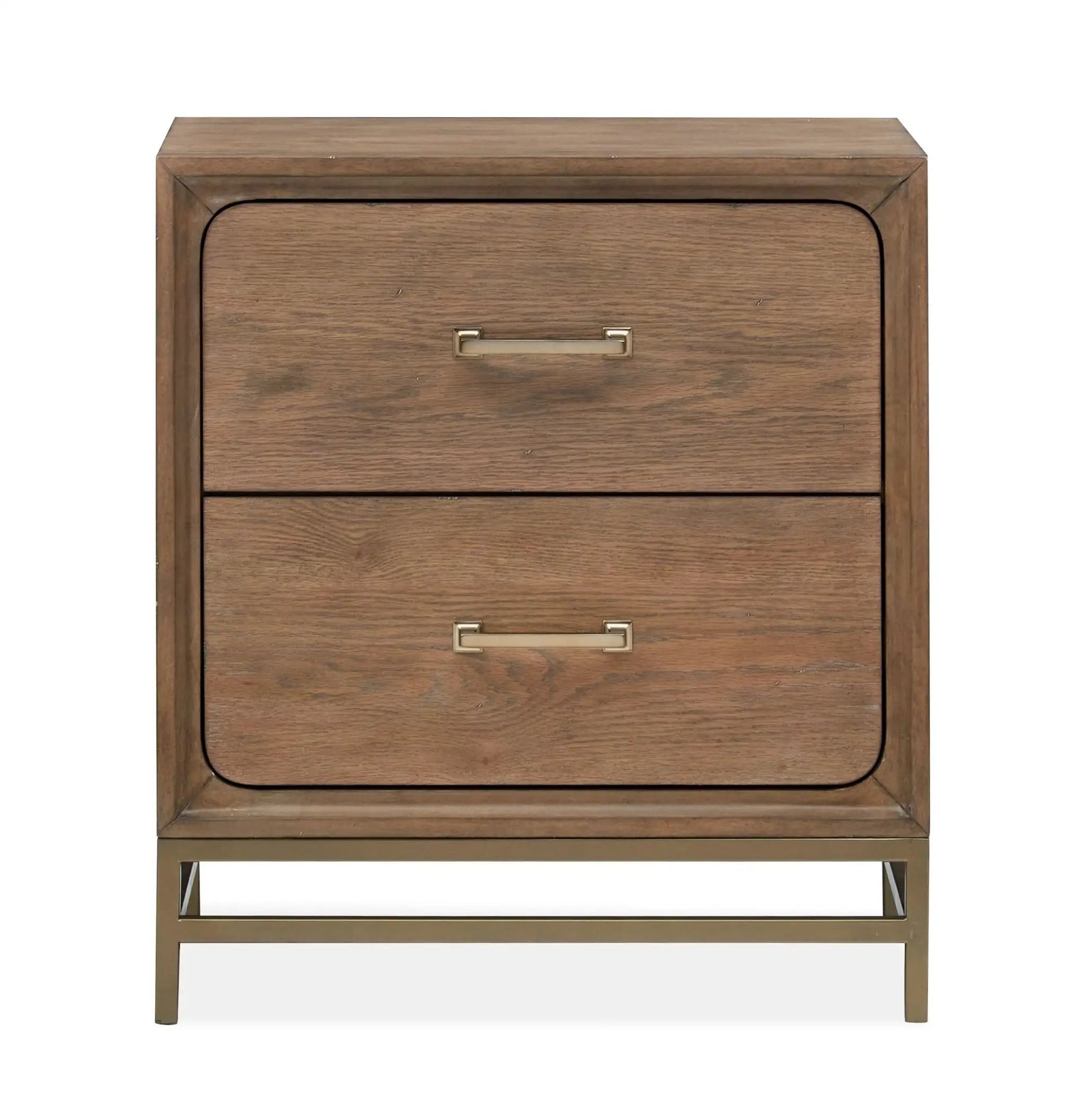 Lindon Drawer Nightstand Belgian Wheat with brass handle by Unique Piece Furniture on Tampa Home & Garden Store