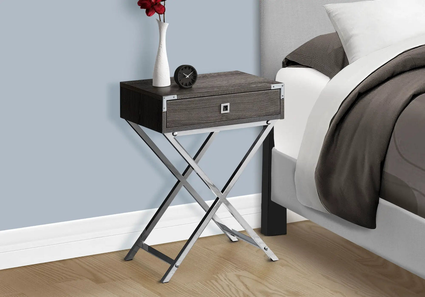 Accent Side Table with Storage Drawer Modern